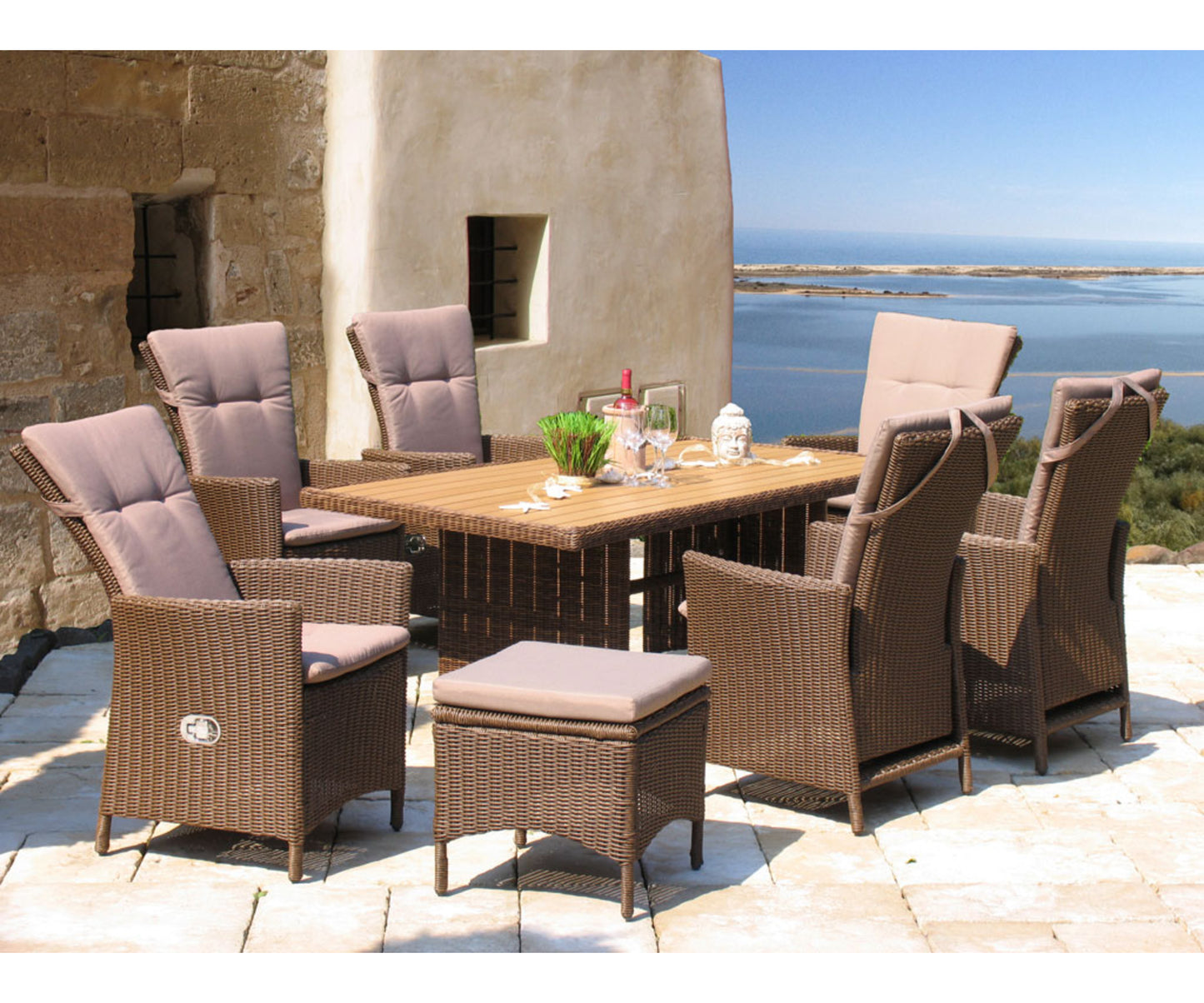 Tisch Ibiza 90x90cm Polystyrol Massivplatte