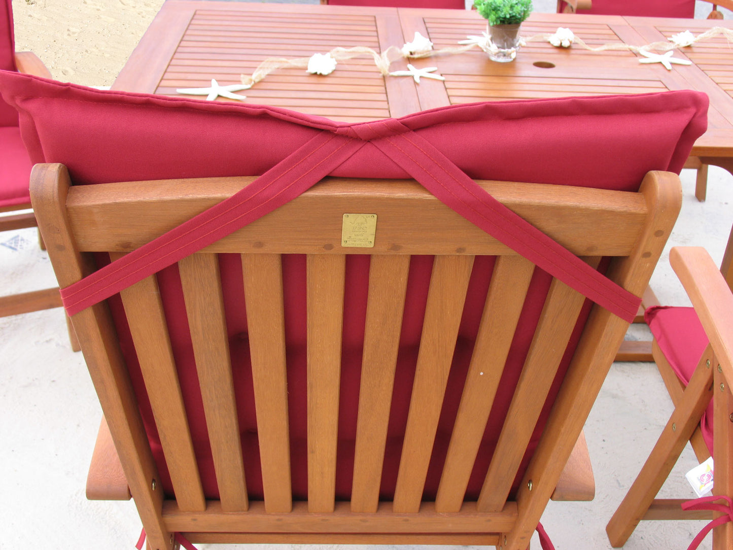 Auflage Kissen Klappsessel Santos - Rubinrot Uni