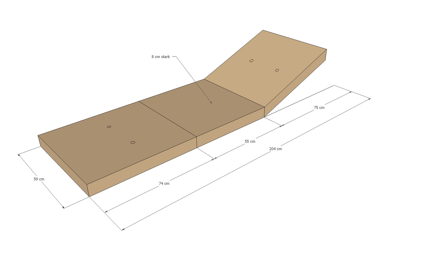 Auflage Sand für Gartenliege Liegestuhl Sonnenliege Relaxliege Polster