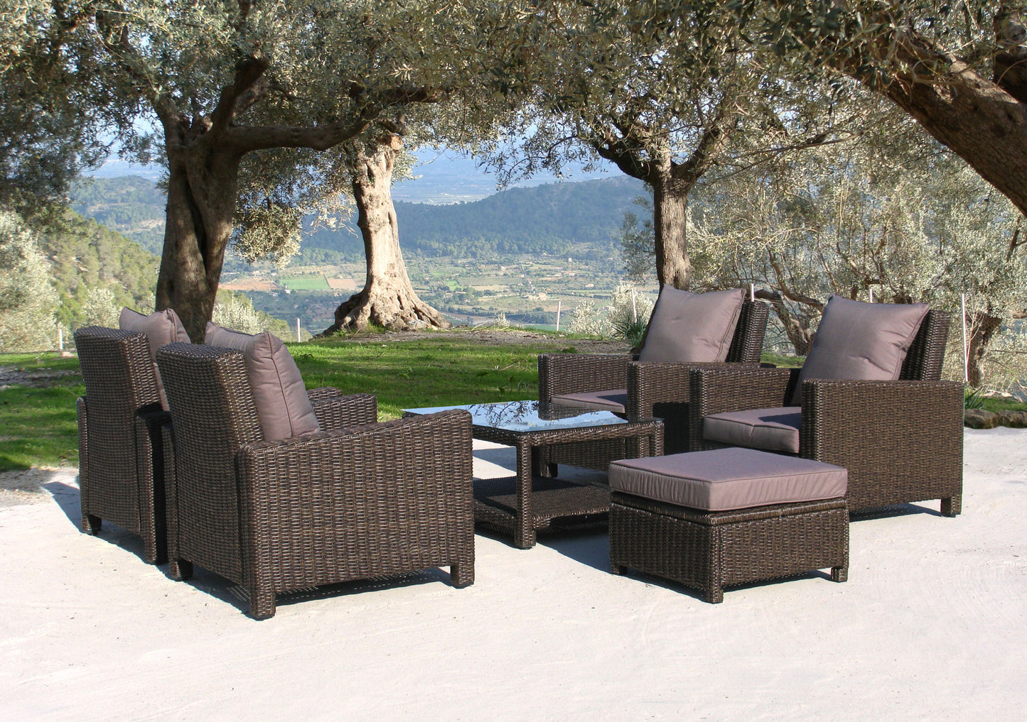 Rattan Lounge Tisch 120x80cm Couchtisch Beistelltisch Braun