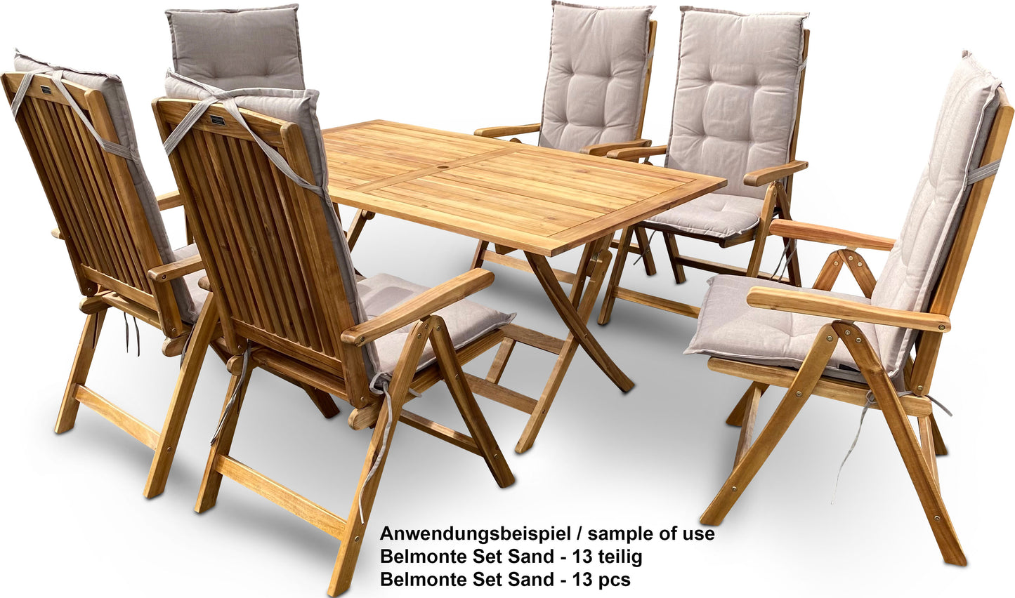 Gartentisch Belmonte 160x90cm Akazie Natur Klapptisch Balkontisch