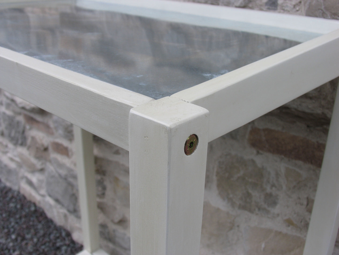 Pflanztisch Gartentisch Akazie Weiß Arbeitsfläche Zink