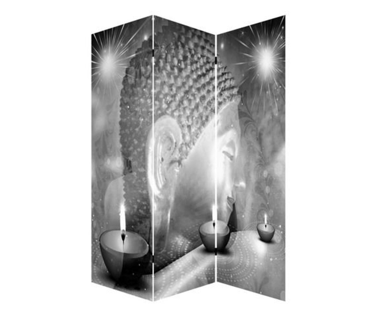 Paravent 3tlg Raumteiler Trennwand Buddha II