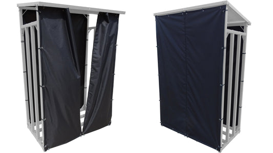 Wetterschutz Set Front und Rückwand zu Kaminholzunterstand 130x70x195cm Polyester Schwarz
