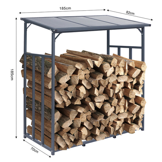 Kaminholzlager 185x70x170/185cm Stegplatten