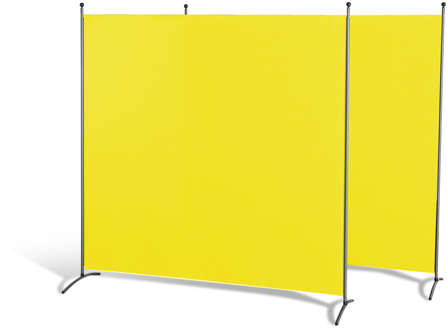 Doppelpack Stellwand 180x180 cm - gelb - Paravent Raumteiler Trennwand Sichtschutz