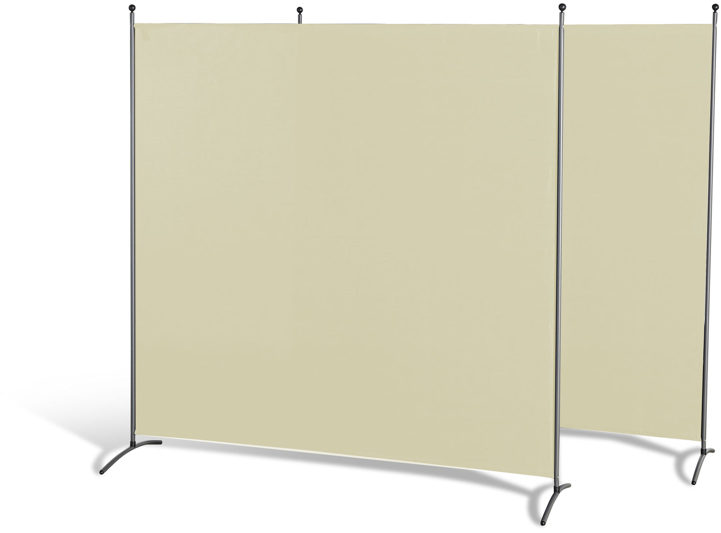 Doppelpack Stellwand 180x180 cm - beige - Paravent Raumteiler Trennwand Sichtschutz