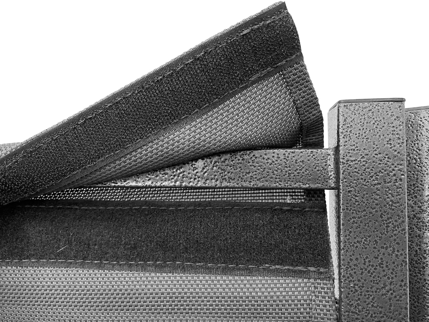 Paravent Venecia 184x195cm 3tlg. inkl. Sichtschutzstreifen Textilene grau Stellwand