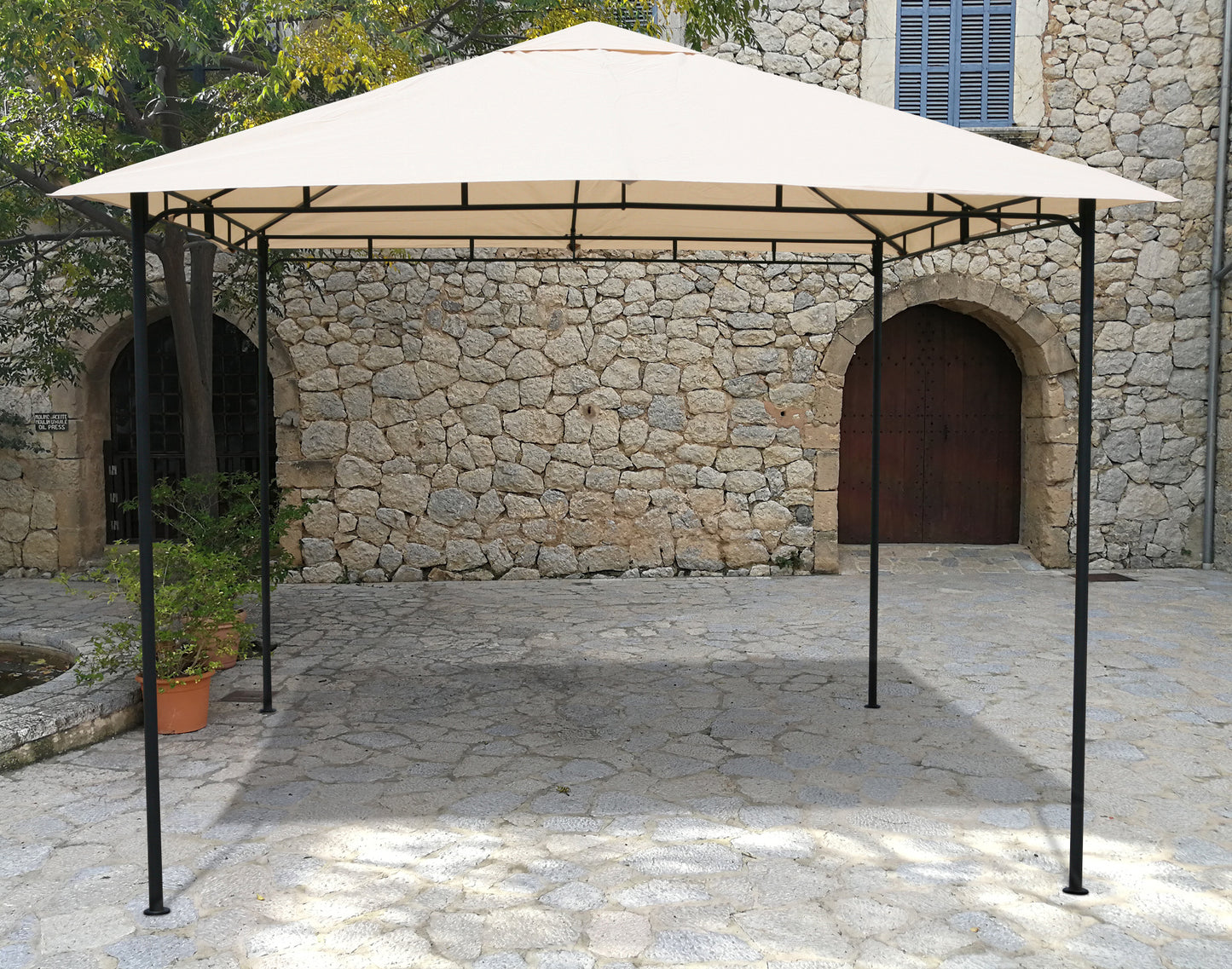 Pavillon Rimini Flex 3 x 3 m Beige Party Zelt Antik Garten