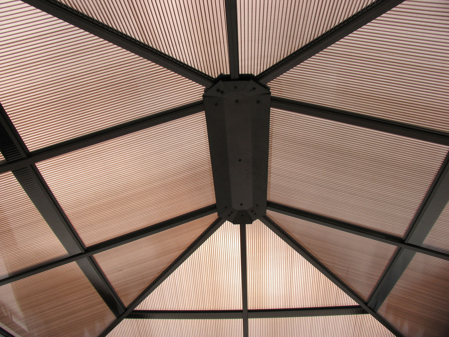 Ersatzdach Hardtop Pavillon Meran 3x3,6m  Doppelstegplatten Polycarbonat Braun