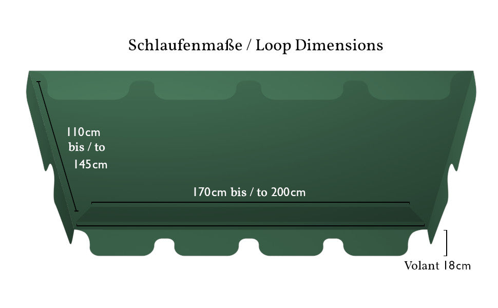Ersatzdach Universal Hollywoodschaukel Grün Ersatz-Bezug Sonnendach Dachplane