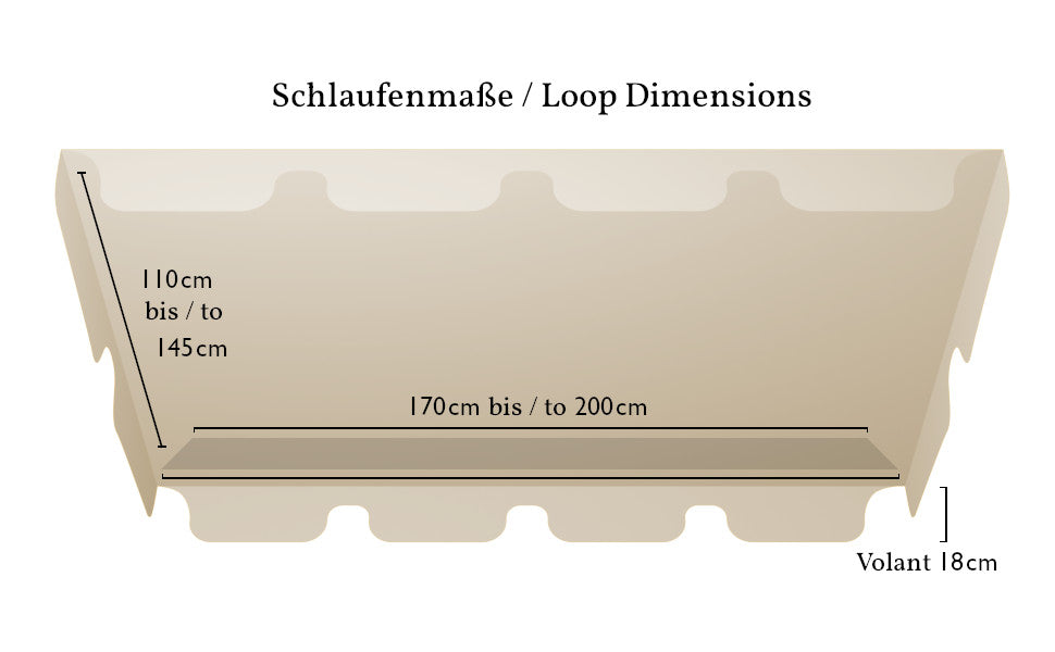 Ersatzdach Universal Hollywoodschaukel Beige Ersatz-Bezug Sonnendach Dachplane