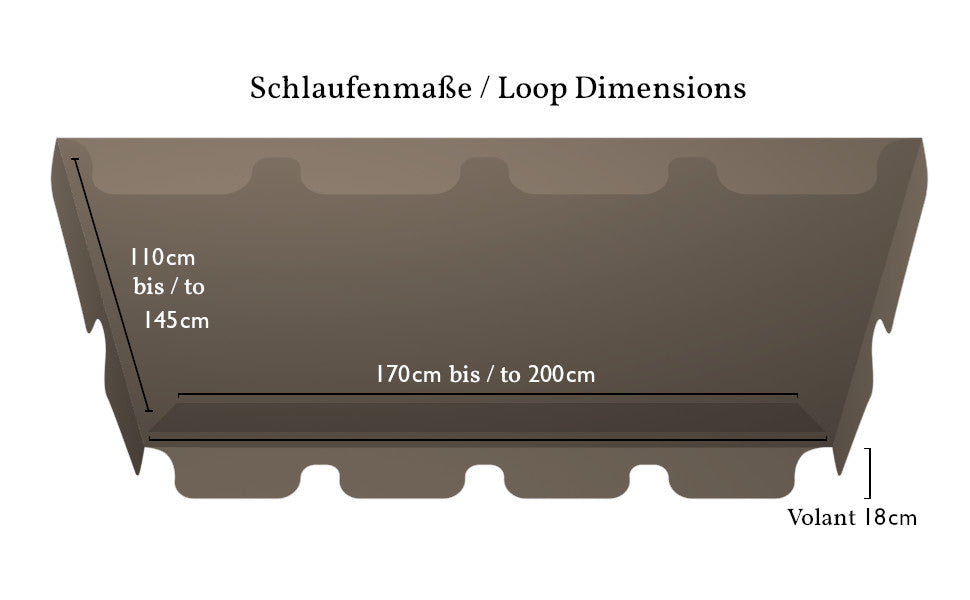 Ersatzdach Universal Hollywoodschaukel Taupe Ersatz-Bezug Sonnendach Dachplane