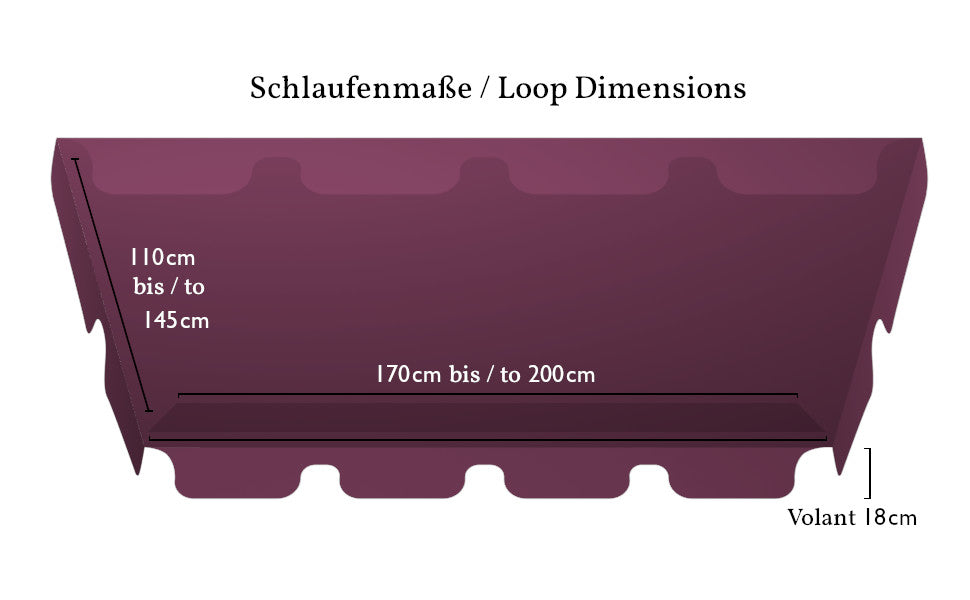 Ersatzdach Universal Hollywoodschaukel Bordeaux Ersatz-Bezug Sonnendach Dachplane