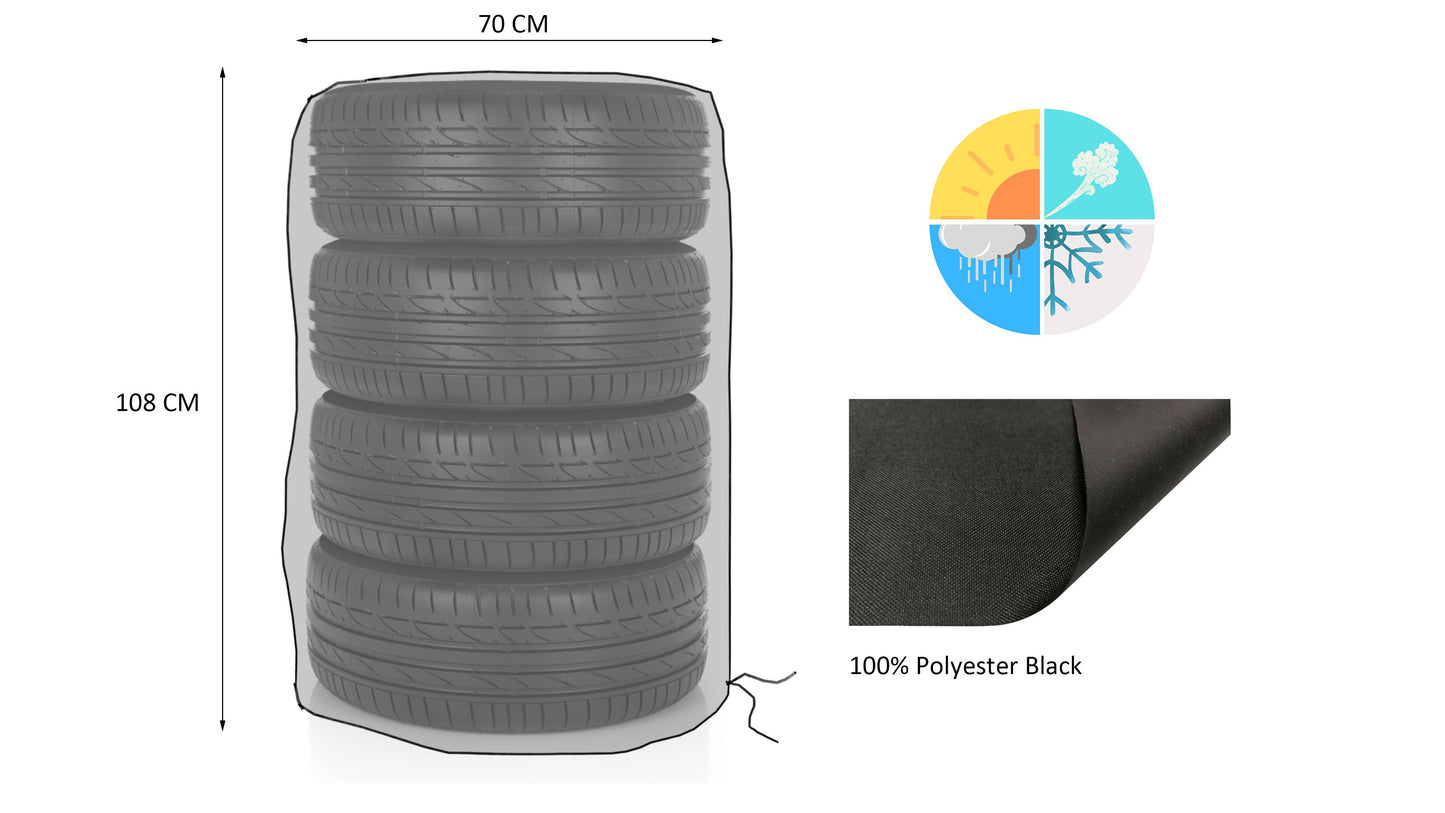 Schutzhaube für Autoreifen Felgenbaum Felgenständer Reifenstapel 210D Schwarz