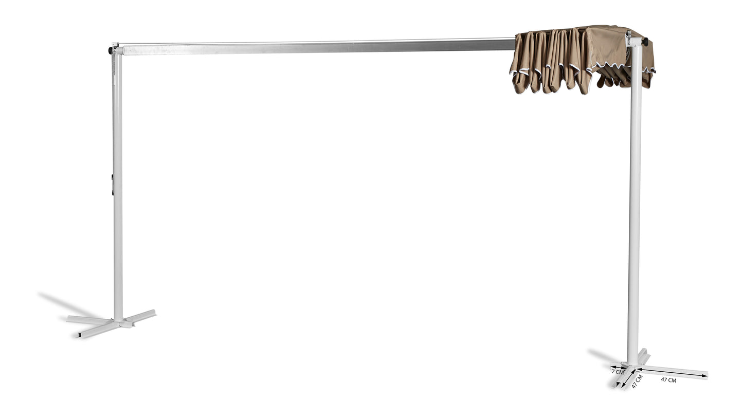 Standmarkise Dubai Taupe 375x225cm Terrassenüberdachung Raffmarkise Mobile Markise