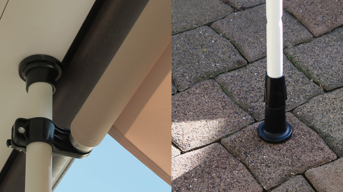 Klemmmarkise Ontario 255x130cm Orange Balkonmarkise höhenverstellbar von 200cm-320cm