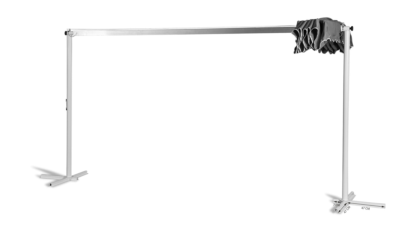 Standmarkise Dubai Grau 375x225cm mit  Schutzhülle Terrassenüberdachung  Raffmarkise Mobile Markise Ziehharmonika