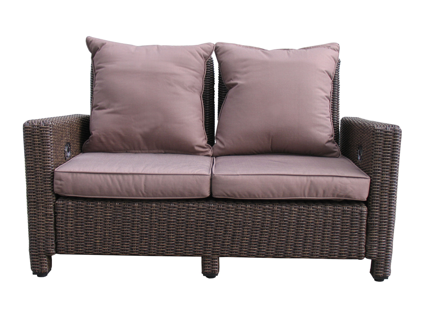 Rattan Lounge Sofa 140cm Couch Futon  Couchgarnitur Braun