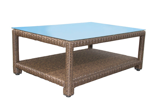 Rattan Lounge Tisch 120x80cm Couchtisch  Beistelltisch Braun