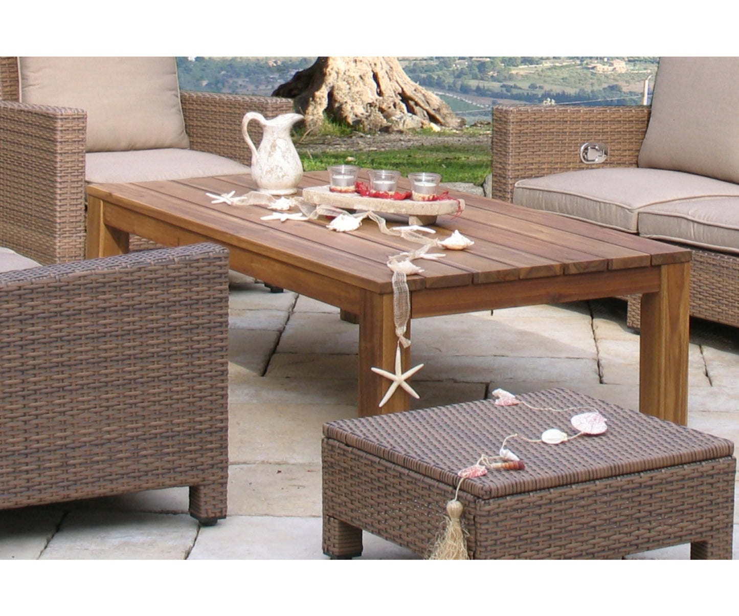 2 Stück Tischbeine H 45cm Akazie Natur  Couch-Tisch Möbelfuß Ersatz-Tischfuß