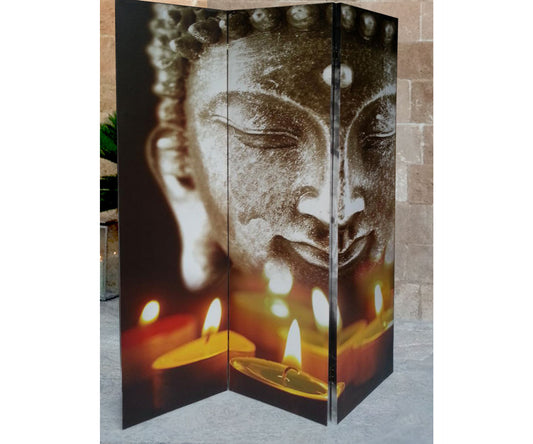 Paravent 3tlg Raumteiler Trennwand  Buddha II