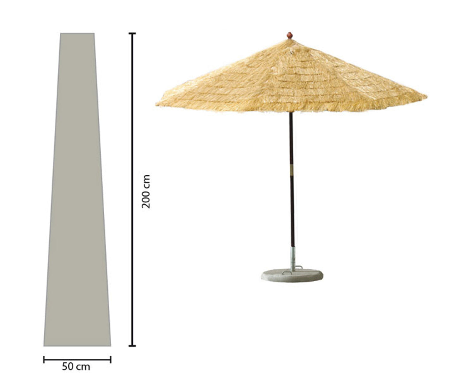 Schirmhülle 200cm lang Sonnenschirm bis  Ø 350 cm Schutzhülle Schutzhaube  Abdeckplane Weiß