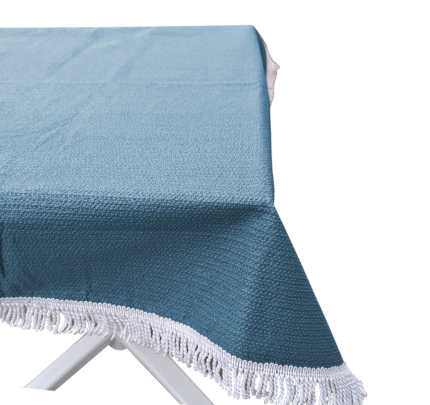Gartentischdecke 130cm Rund Blau  Weichschaum Witterungsbeständig  Wetterfest geschäumt  Pflegeleicht  abwaschbar