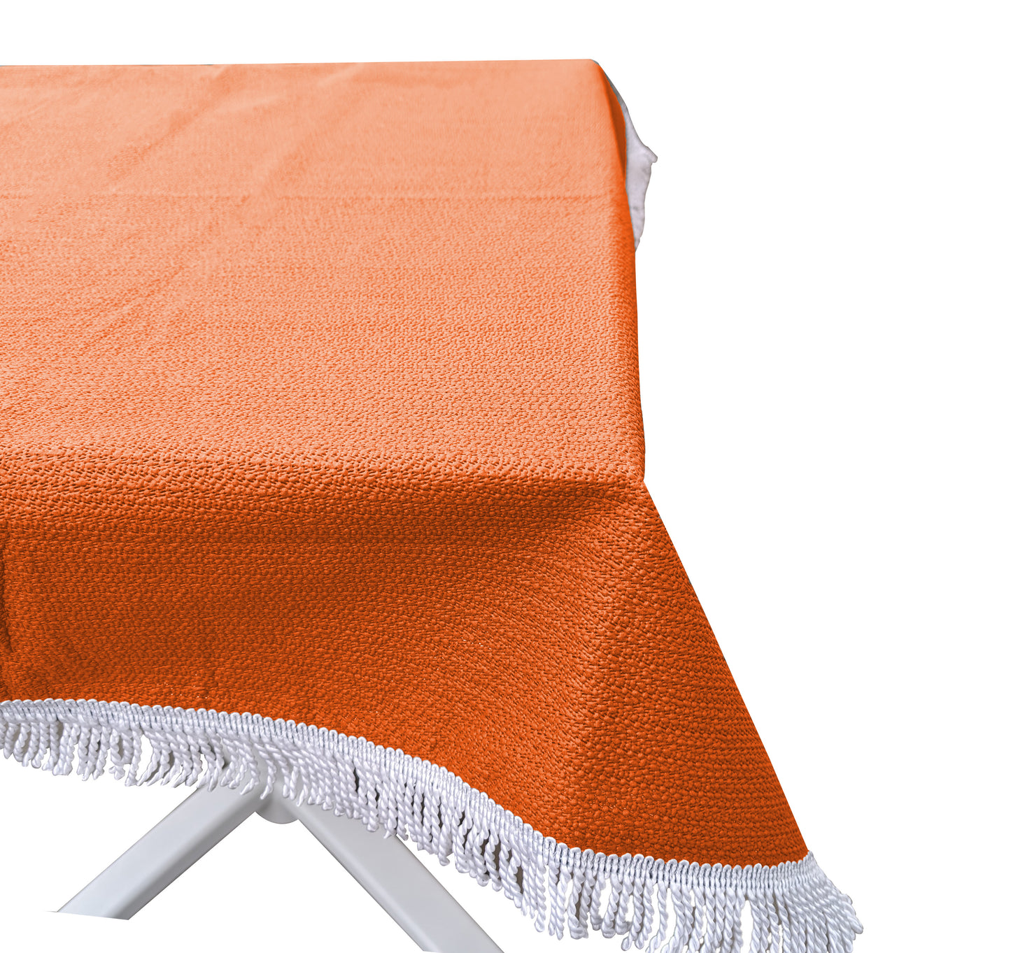Gartentischdecke 130cm Rund Orange  Weichschaum Witterungsbeständig  Wetterfest geschäumt  Pflegeleicht  abwaschbar