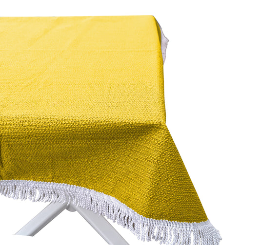Gartentischdecke 160cm Rund Gelb  Weichschaum Witterungsbeständig  Wetterfest geschäumt  Pflegeleicht  abwaschbar