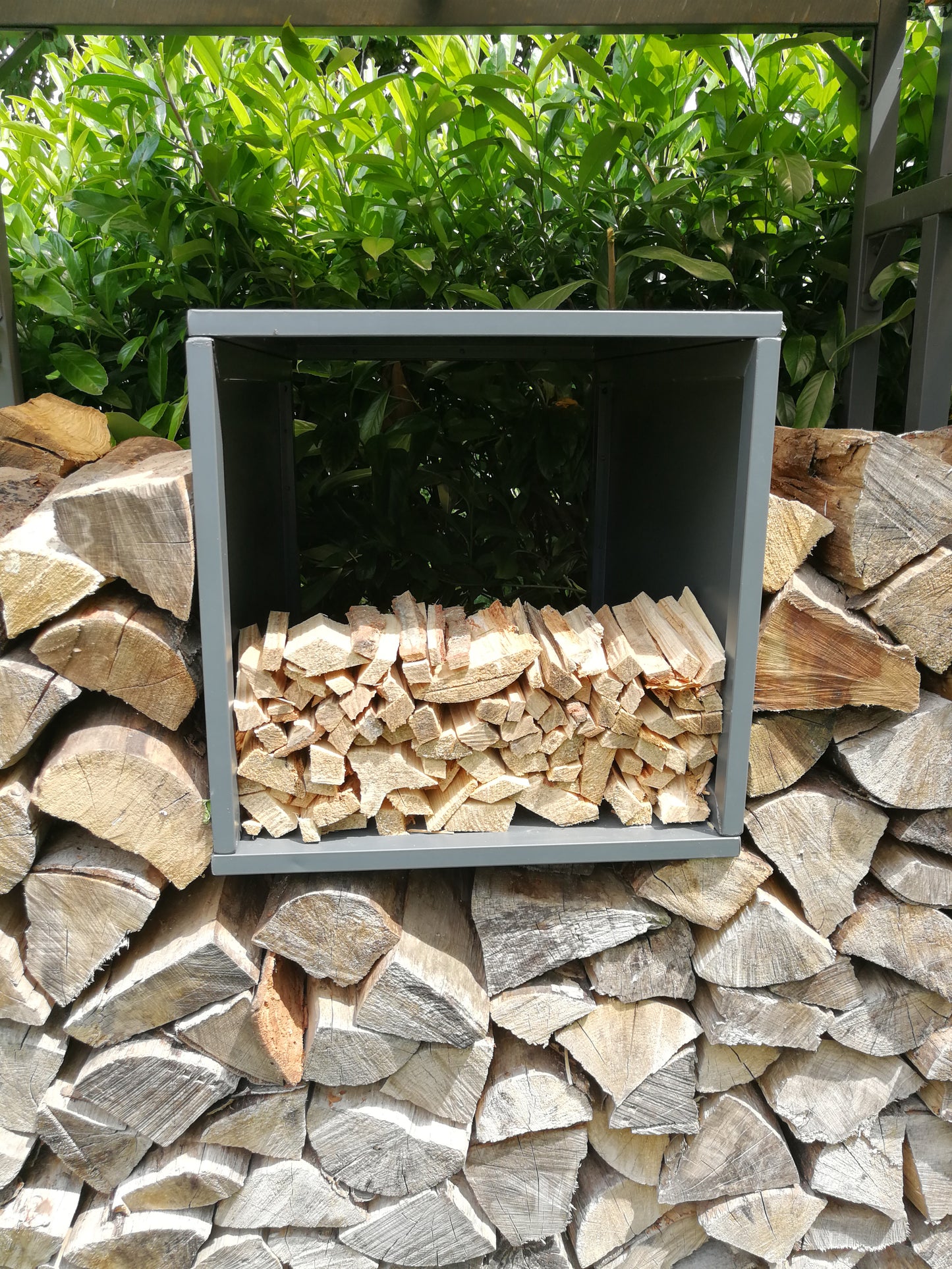 anmachholz aufbewahrung Box Anmachholz zu Kaminholzunterstand Kaminholzlager 68 x 48 x 48 cm – dasversandhaus24