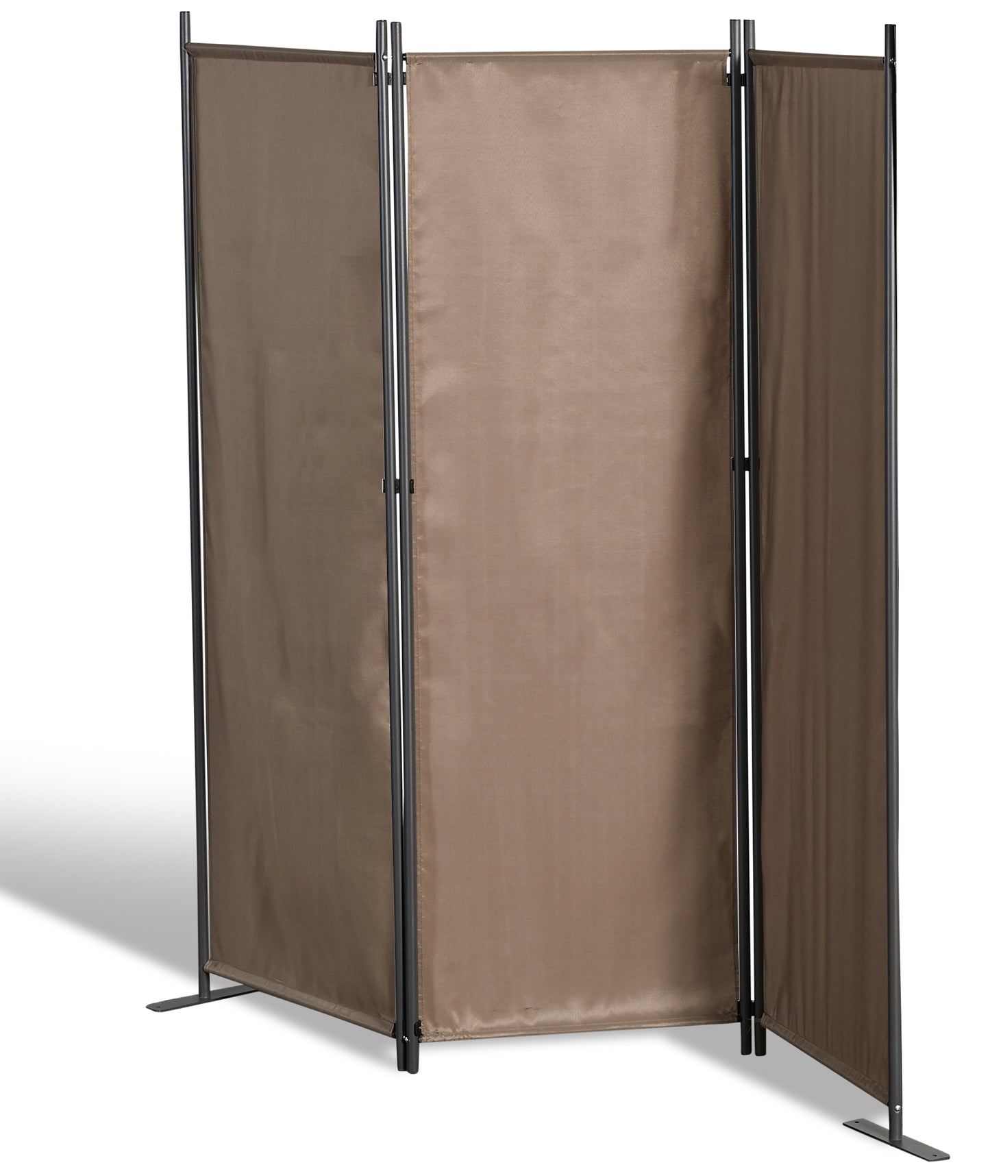 Stellwand 165x170 cm dreiteilig - taupe  -  Paravent Raumteiler Trennwand  Sichtschutz