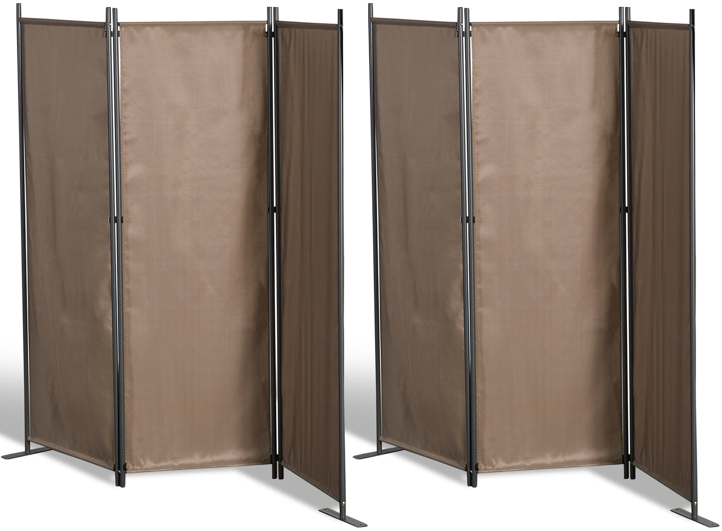 2 Stück Paravent 3tlg Raumteiler  Trennwand Sichtschutz Taupe
