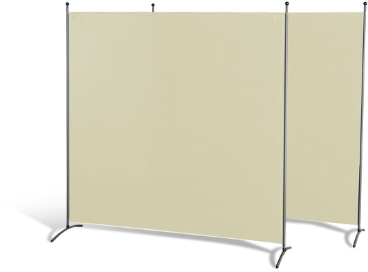 Doppelpack Stellwand 180x180 cm - beige  - Paravent Raumteiler Trennwand  Sichtschutz