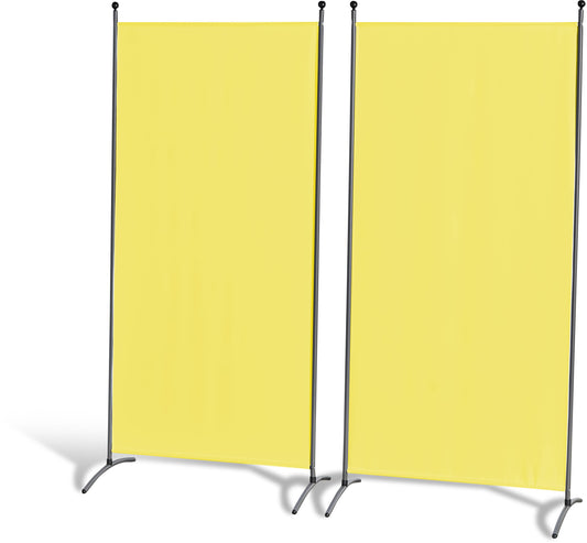 2 Stück Stellwand 85x180cm Gelb  Paravent Raumteiler Trennwand  Sichtschutz