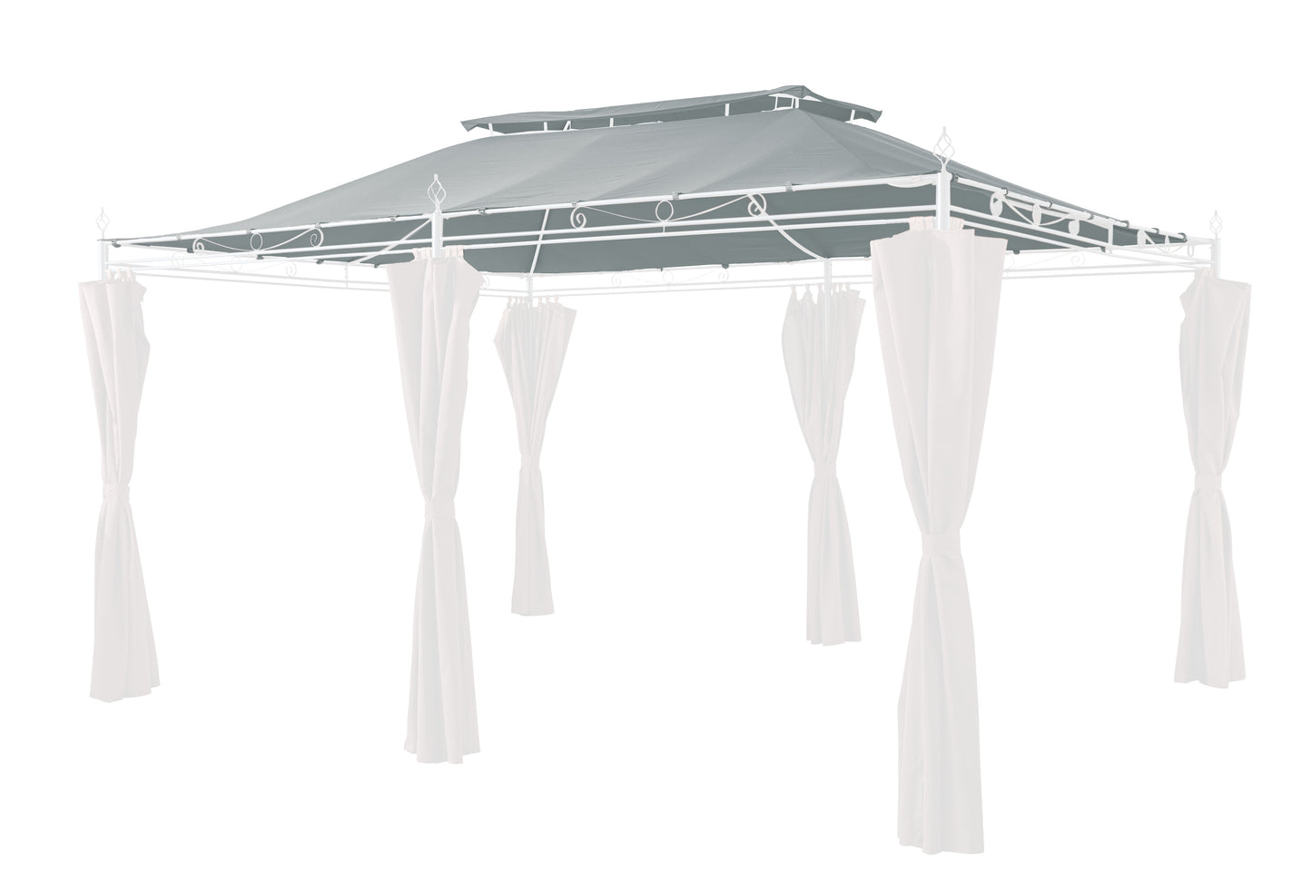 Ersatzdach zu Garten-Pavillon Inca 3x4  Grau Party-Zelt Terrassen-Dach