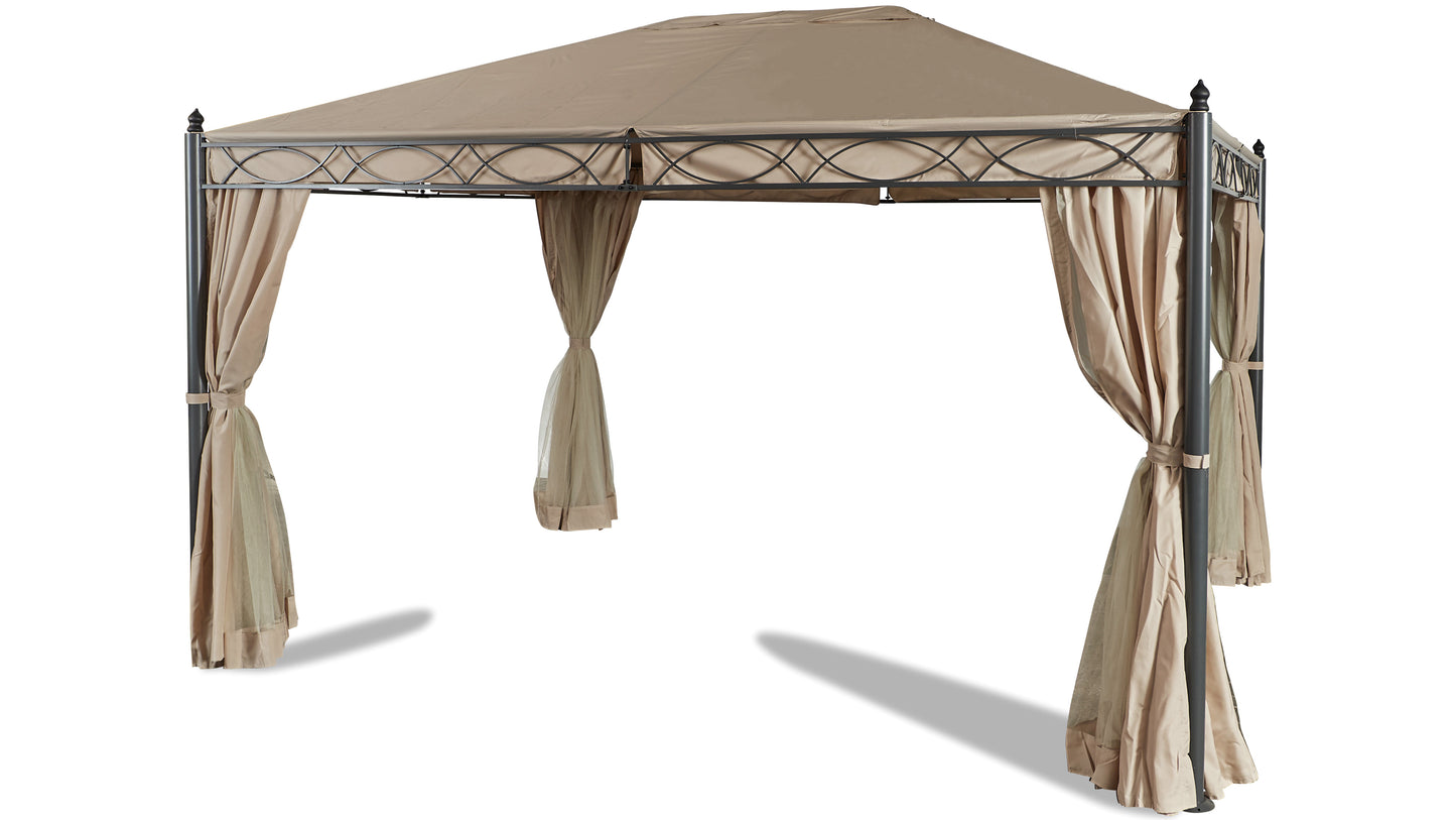 Ersatzdach zu Garten-Pavillon ROM 3x4  Beige Party-Zelt Terrassen-Dach