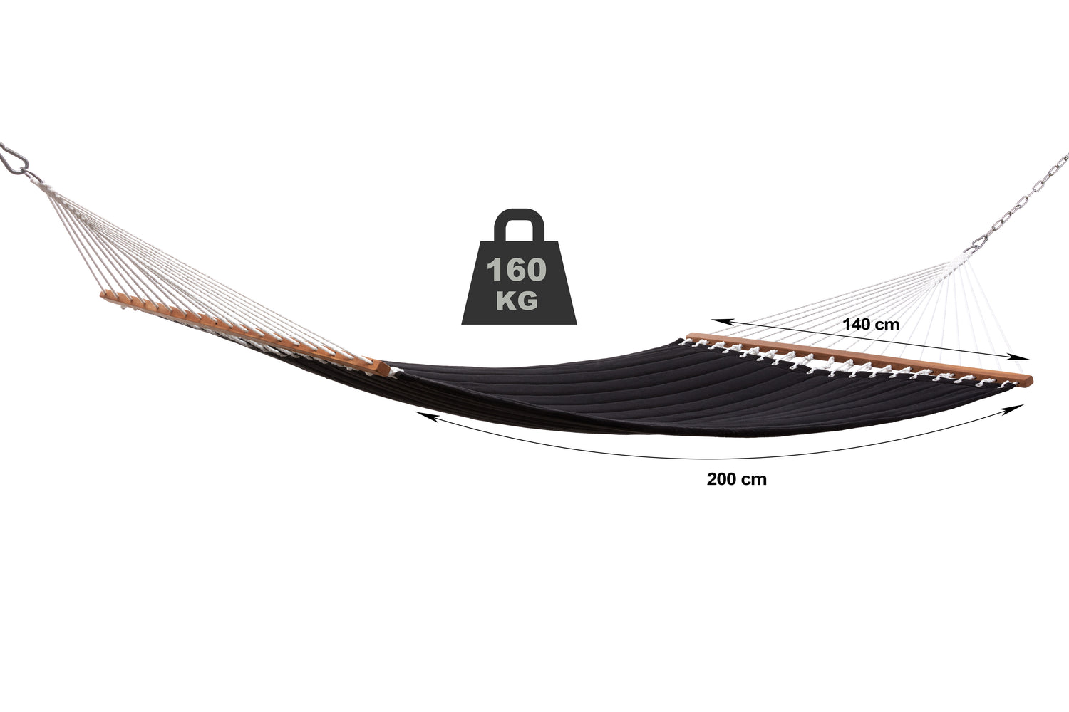 hängematte gepolstert Stabhängematte 200 x 140 cm gepolstert Schwarz Hängematte Hammock Mehr – dasversandhaus24
