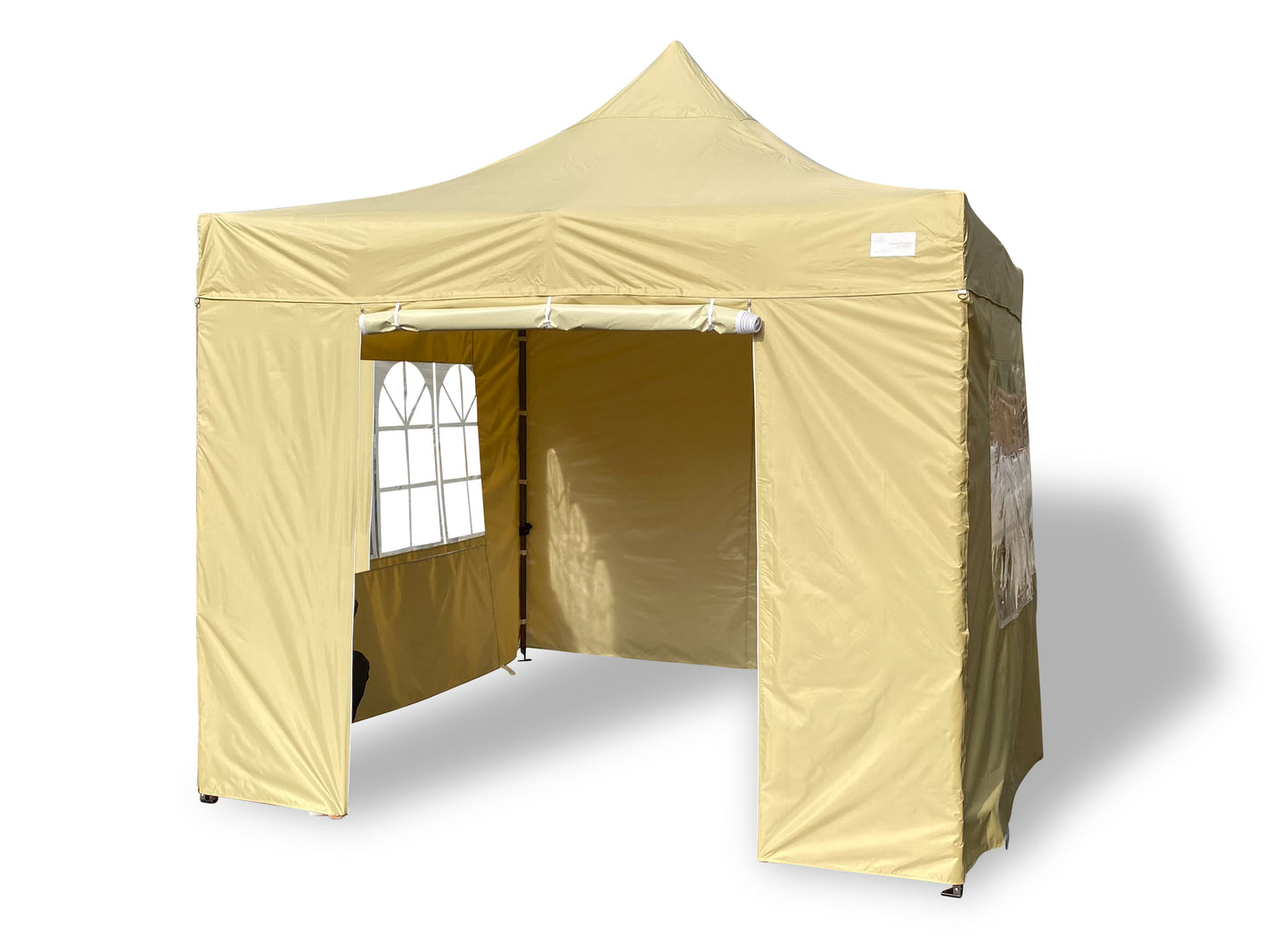 Faltpavillon Modena 3x3m beige inkl.  Seitenteile - extra starkes Gestell