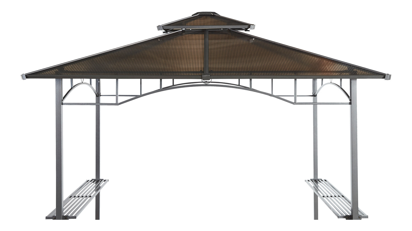 Hardtop BBQ Grill Pavillon 1,5x2,4m  Doppelstegplatten Polycarbon  Grillpavillon
