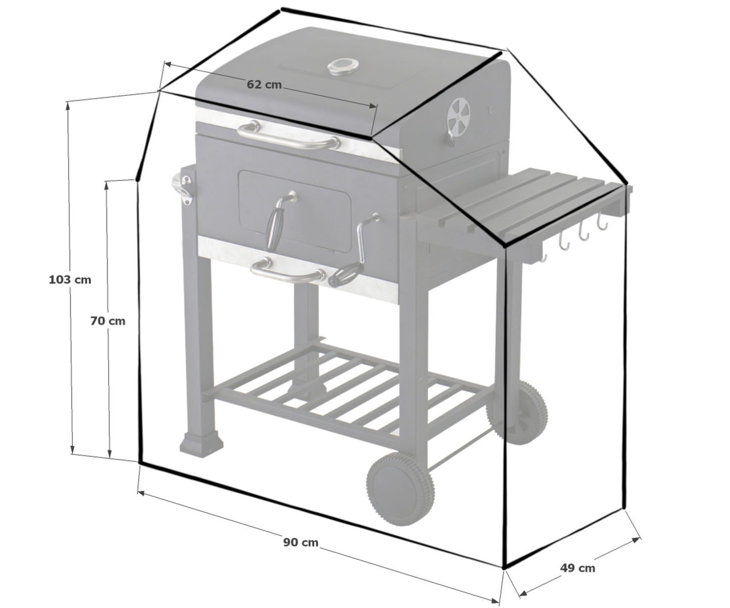 Schutzhülle Grillabdeckung zu Tepro  Toronto Grill BBQ 300D Polyester schwarz