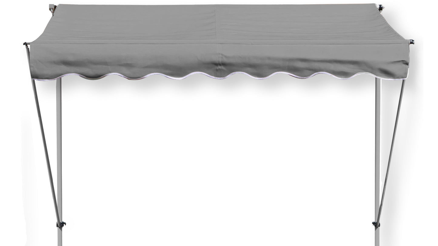 Klemmmarkise Ontario 255x130cm Grau  Balkonmarkise höhenverstellbar von  200cm-320cm