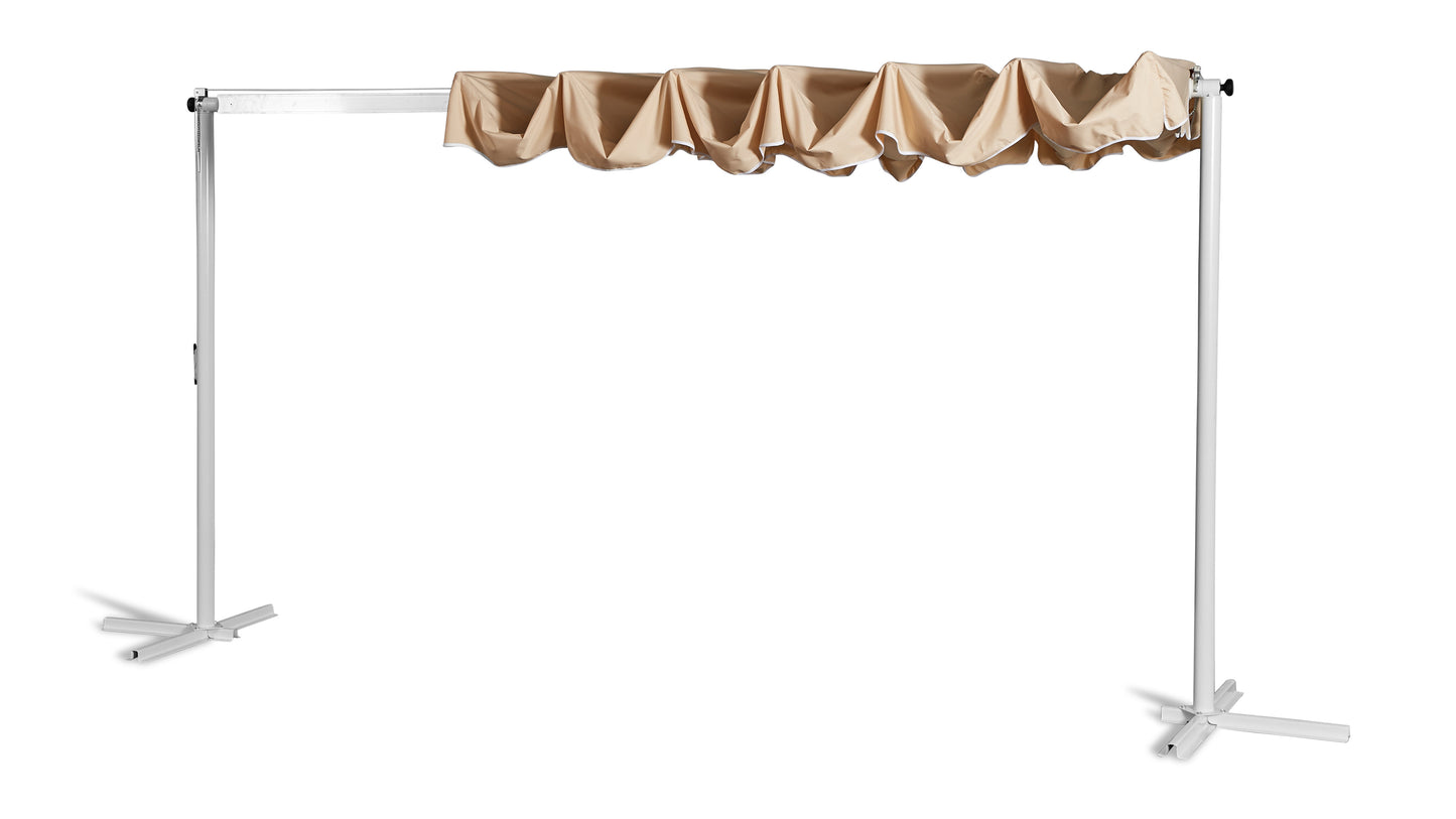 Standmarkise Dubai Beige 375x225cm  mit Schutzhülle Terrassenüberdachung  Raffmarkise Mobile Markise Ziehharmonika