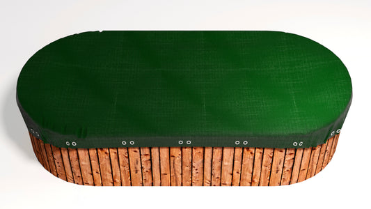 Abdeckplane für Pool oval 770x500cm  Planenmaß 850x580cm Sommer Winter
